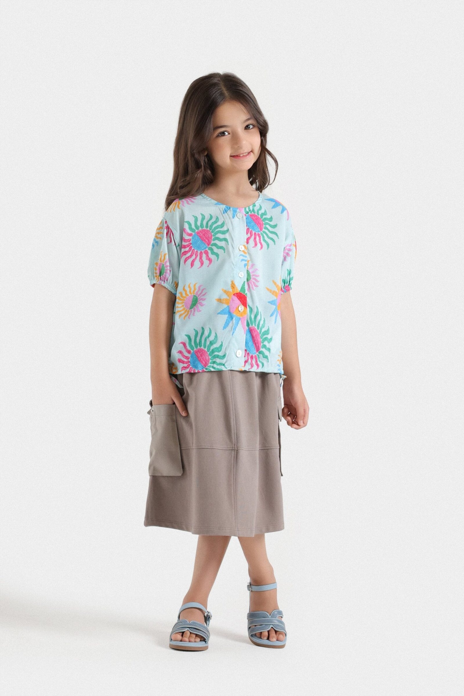 Midi Skirt With Side Flap Pockets - Image 4