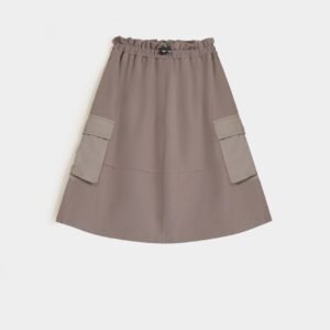 Midi Skirt With Side Flap Pockets