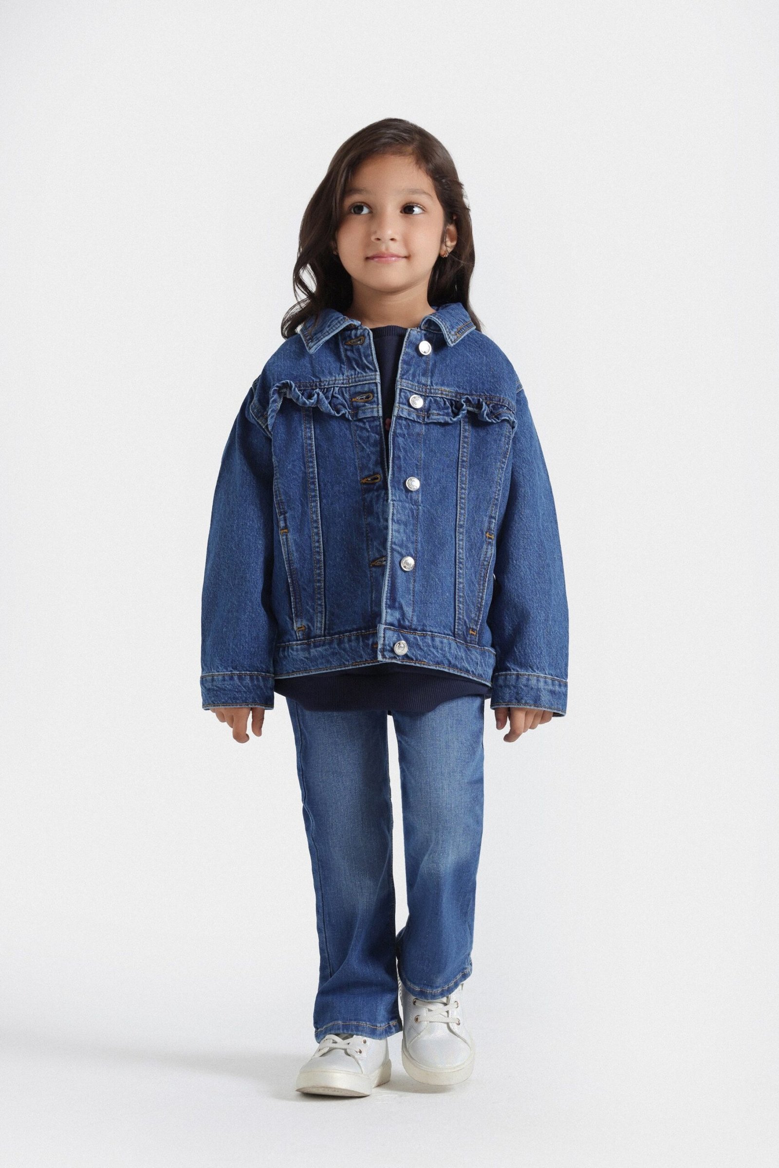 Denim Jacket With Frill Detail - Image 4
