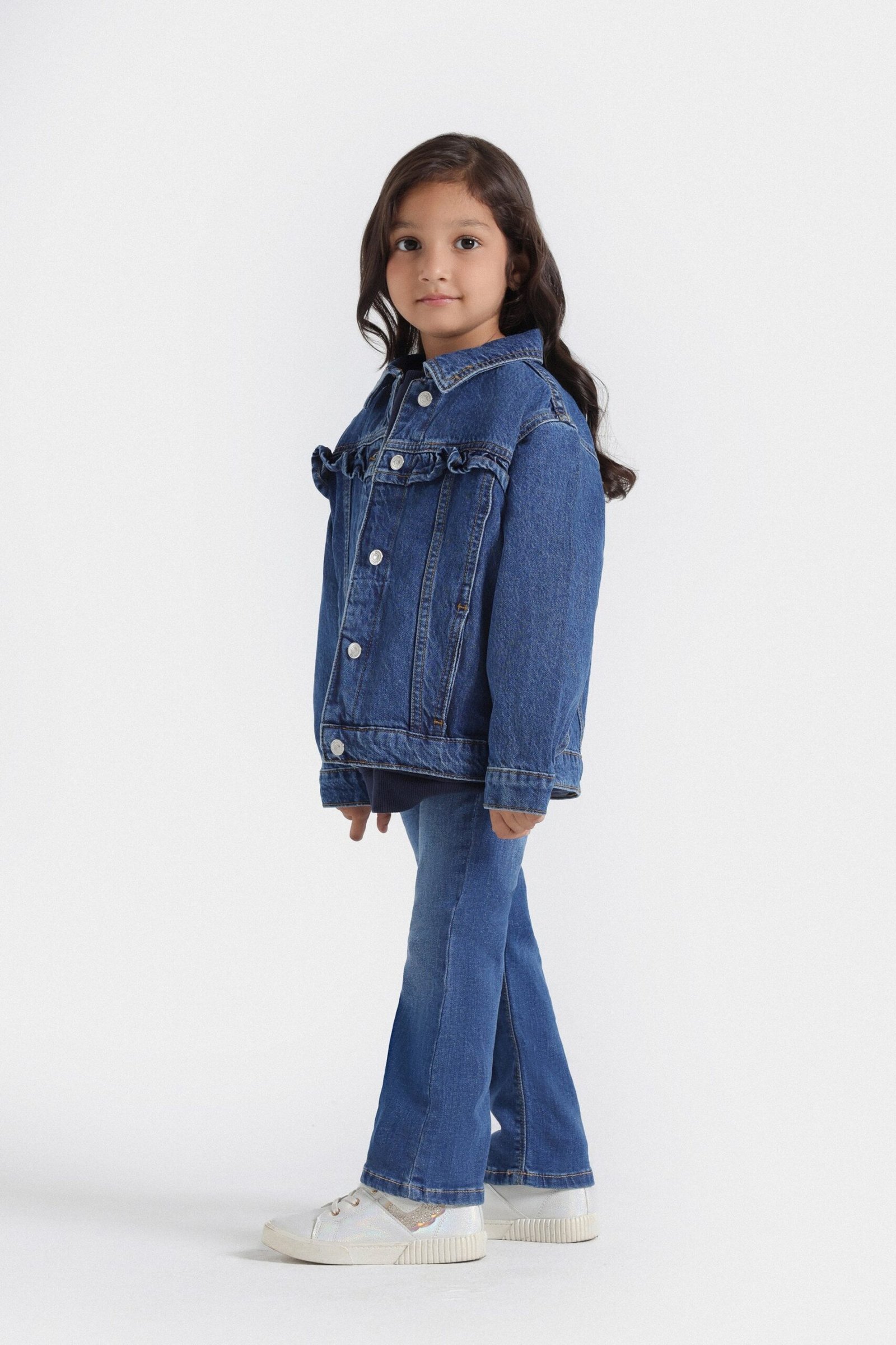 Denim Jacket With Frill Detail - Image 5