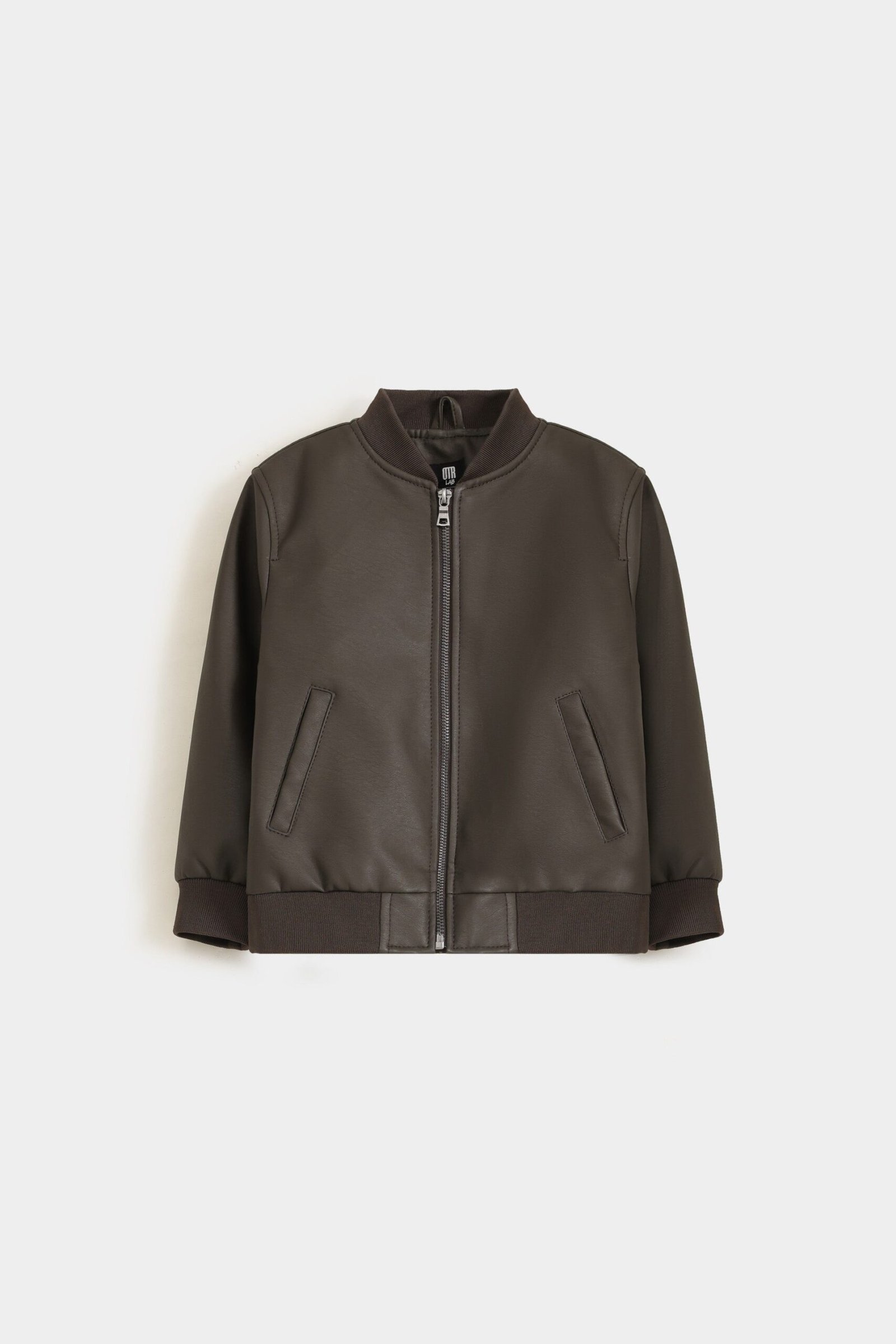 Faux Leather Bomber Jacket - Image 4