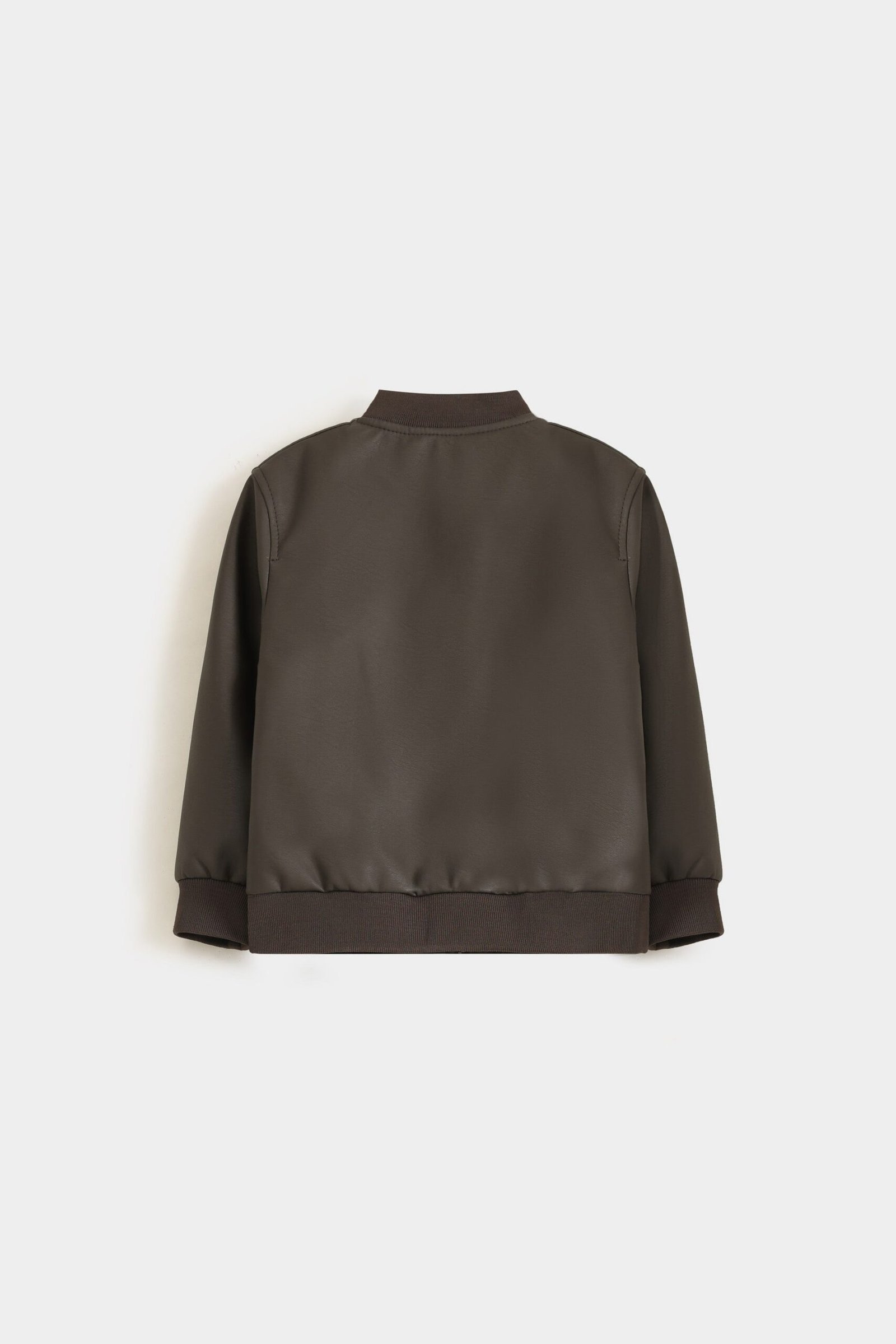 Faux Leather Bomber Jacket - Image 6