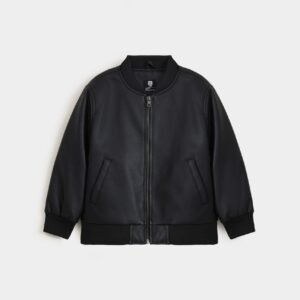 Faux Leather Bomber Jacket