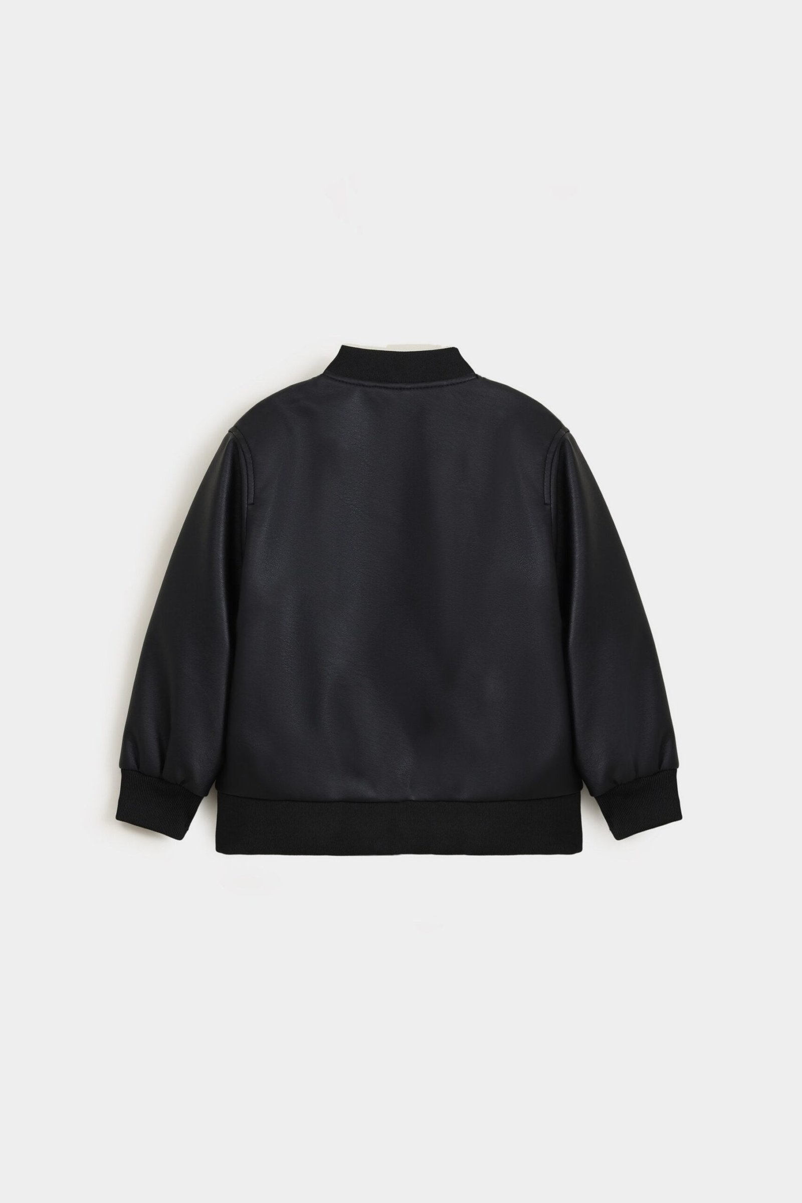 Faux Leather Bomber Jacket - Image 3