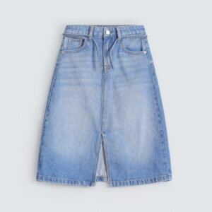 Denim Skirt With Front Slit