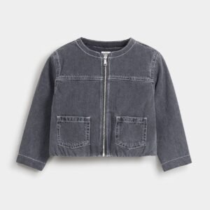 Cropped Washout Denim Jacket