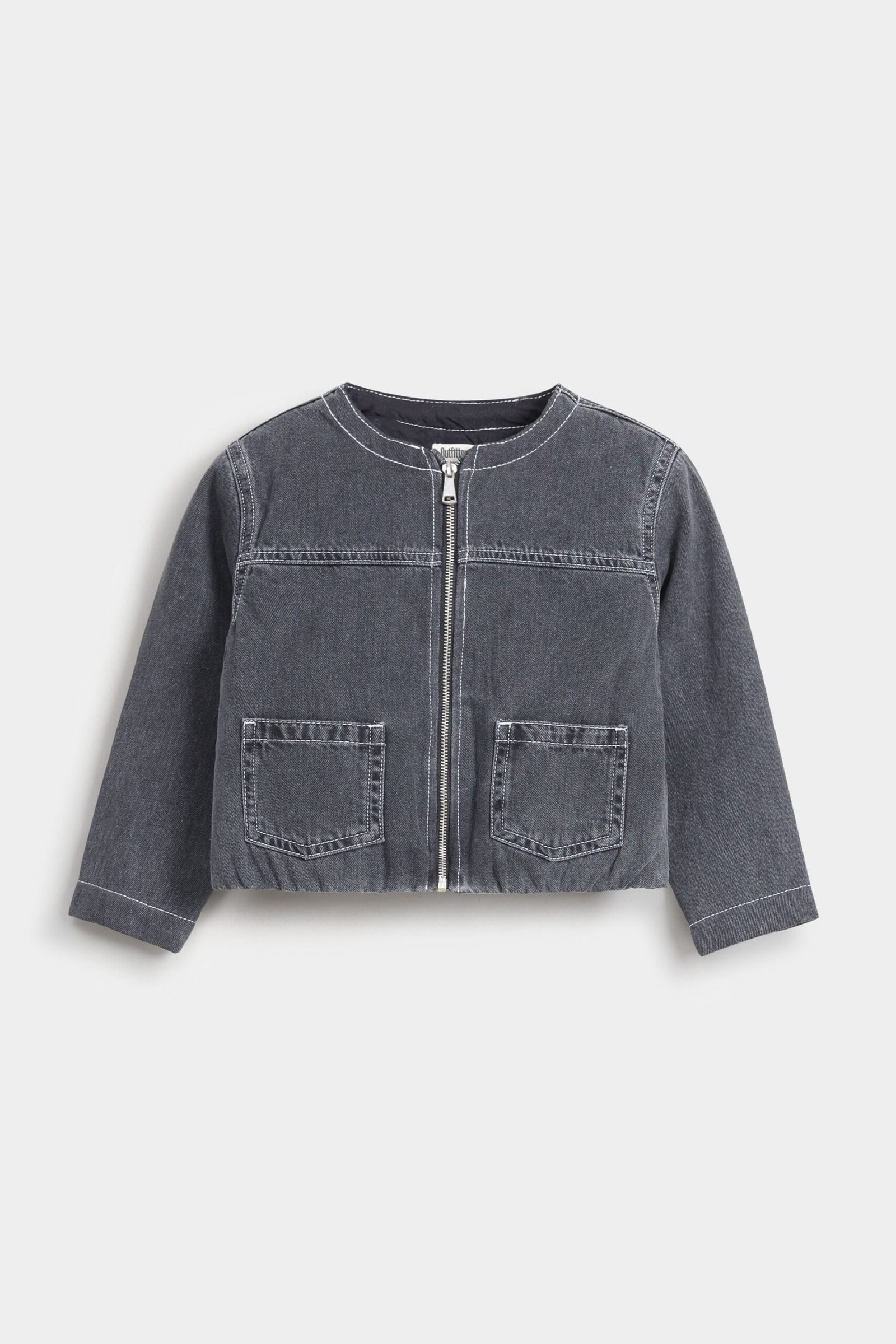 Cropped Washout Denim Jacket