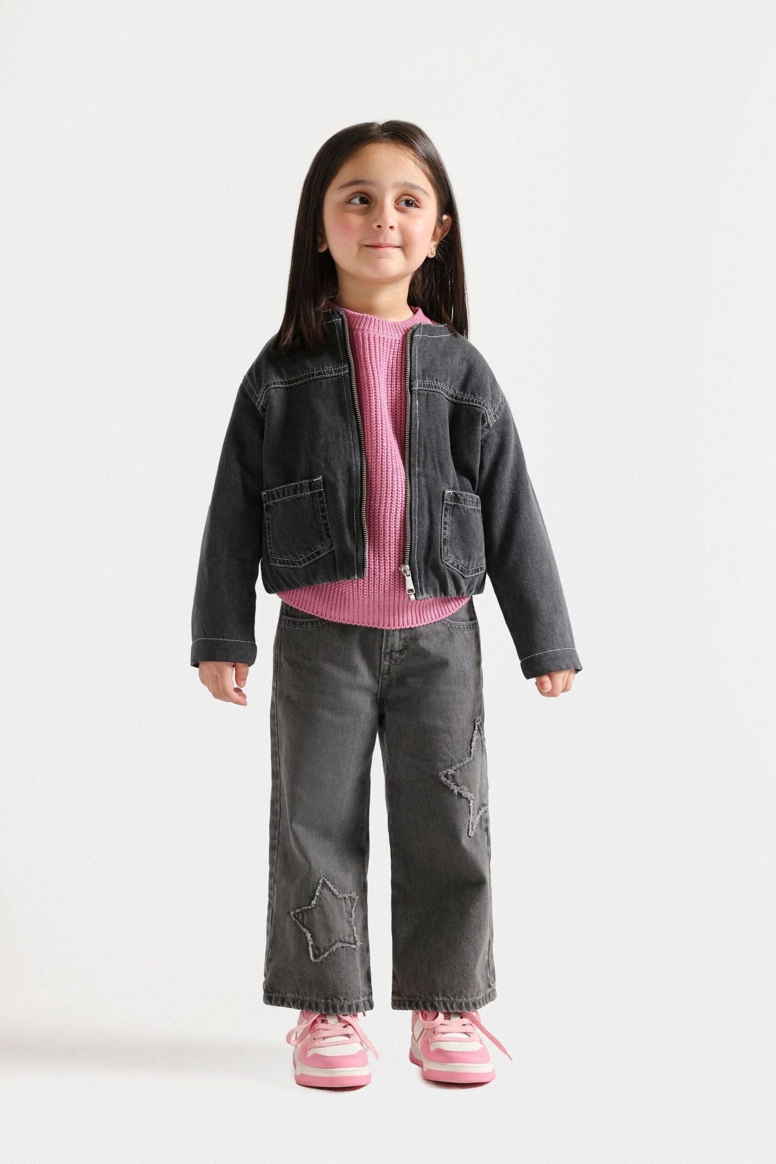 Cropped Washout Denim Jacket - Image 4