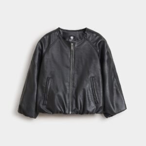 Faux Leather Zipper Jacket
