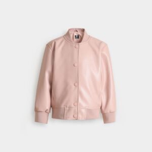 Faux Leather Bomber Jacket