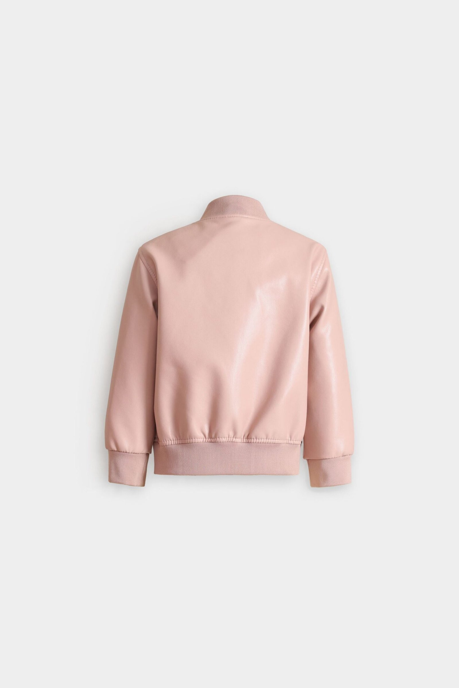 Faux Leather Bomber Jacket - Image 3