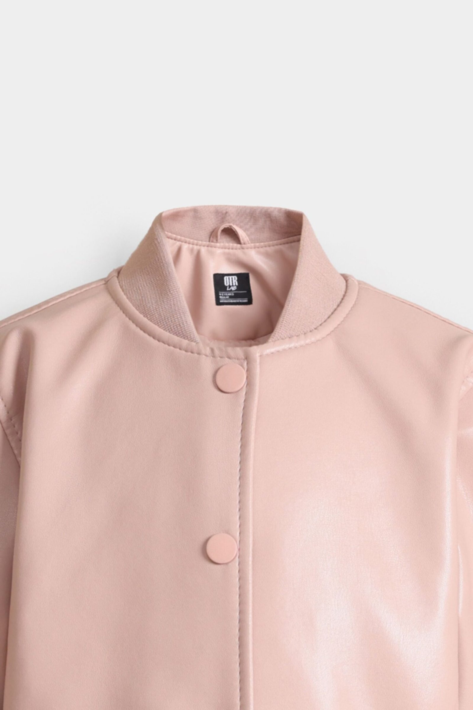 Faux Leather Bomber Jacket - Image 2