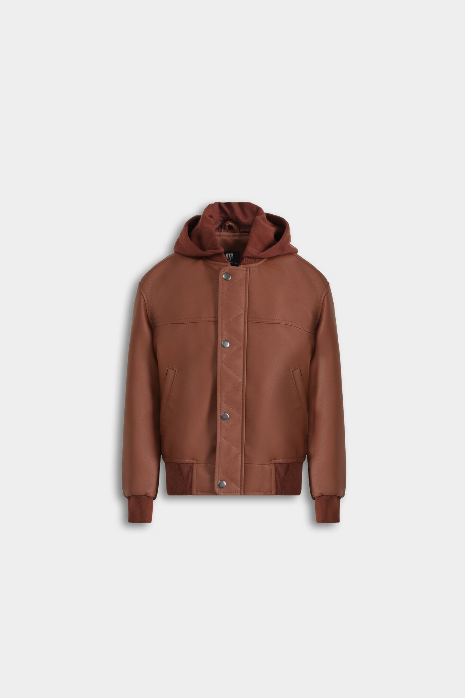 Hooded Faux Leather Jacket