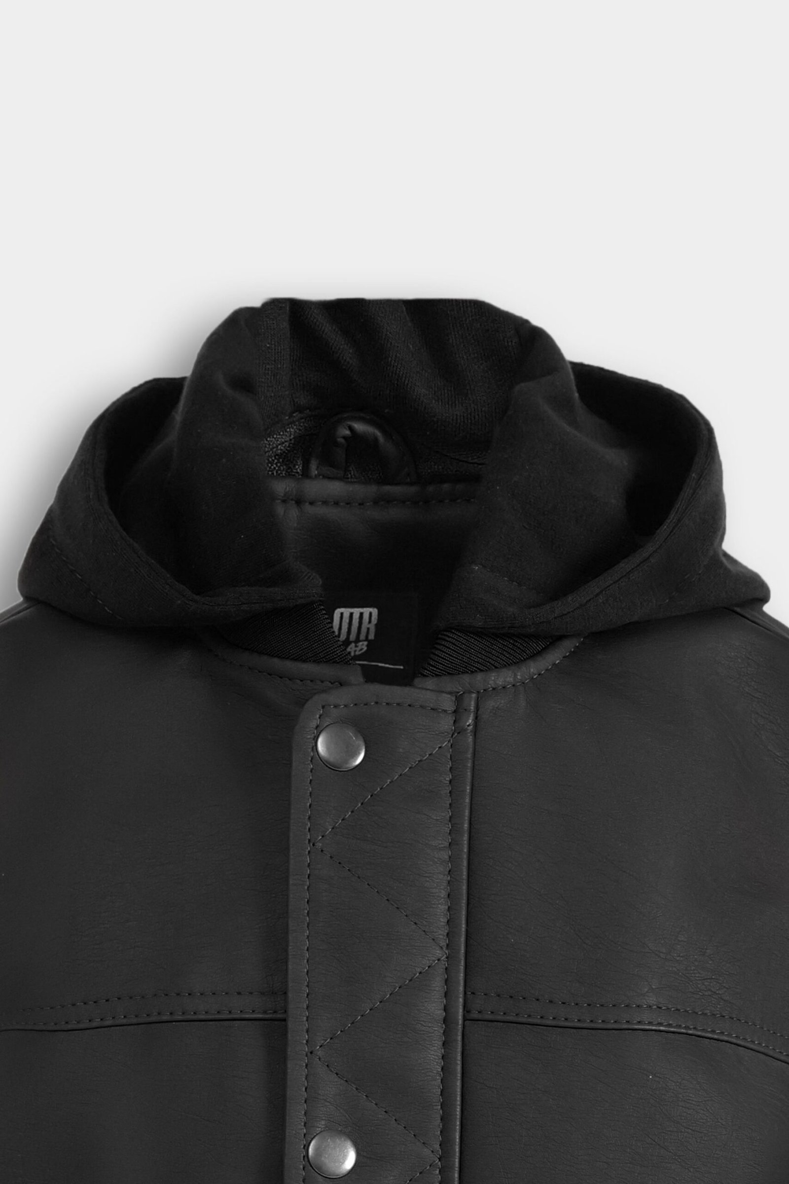 Hooded Faux Leather Jacket - Image 5