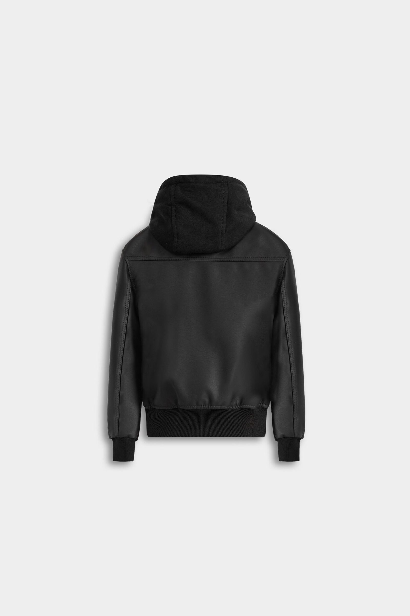 Hooded Faux Leather Jacket - Image 6