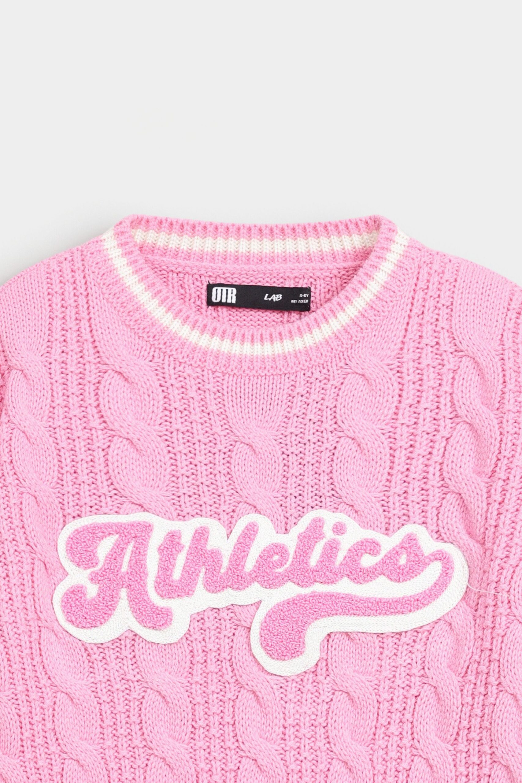 Varsity Cable Knitted Sweater - Image 2