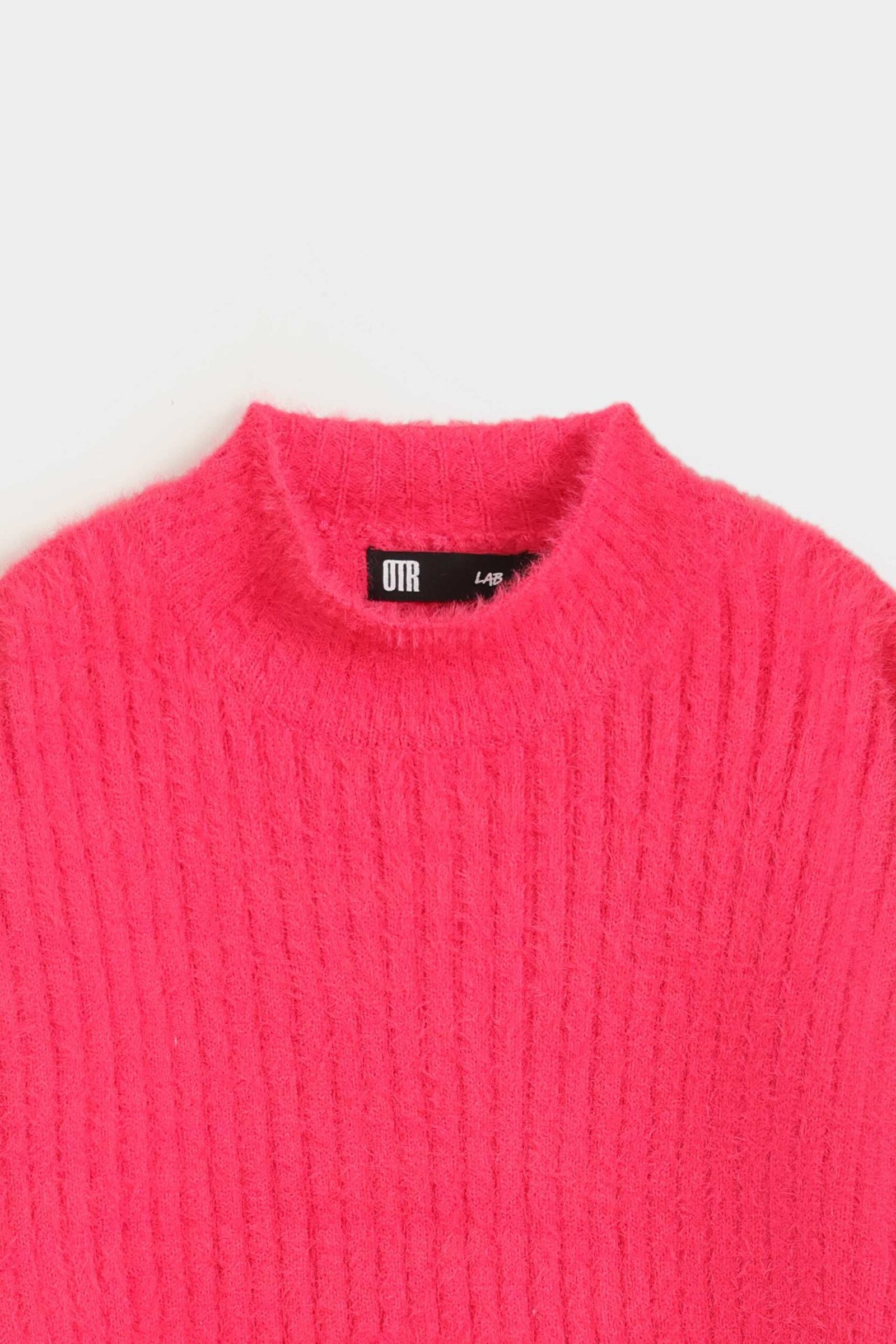 Mock Neck Ribbed Sweater - Image 2
