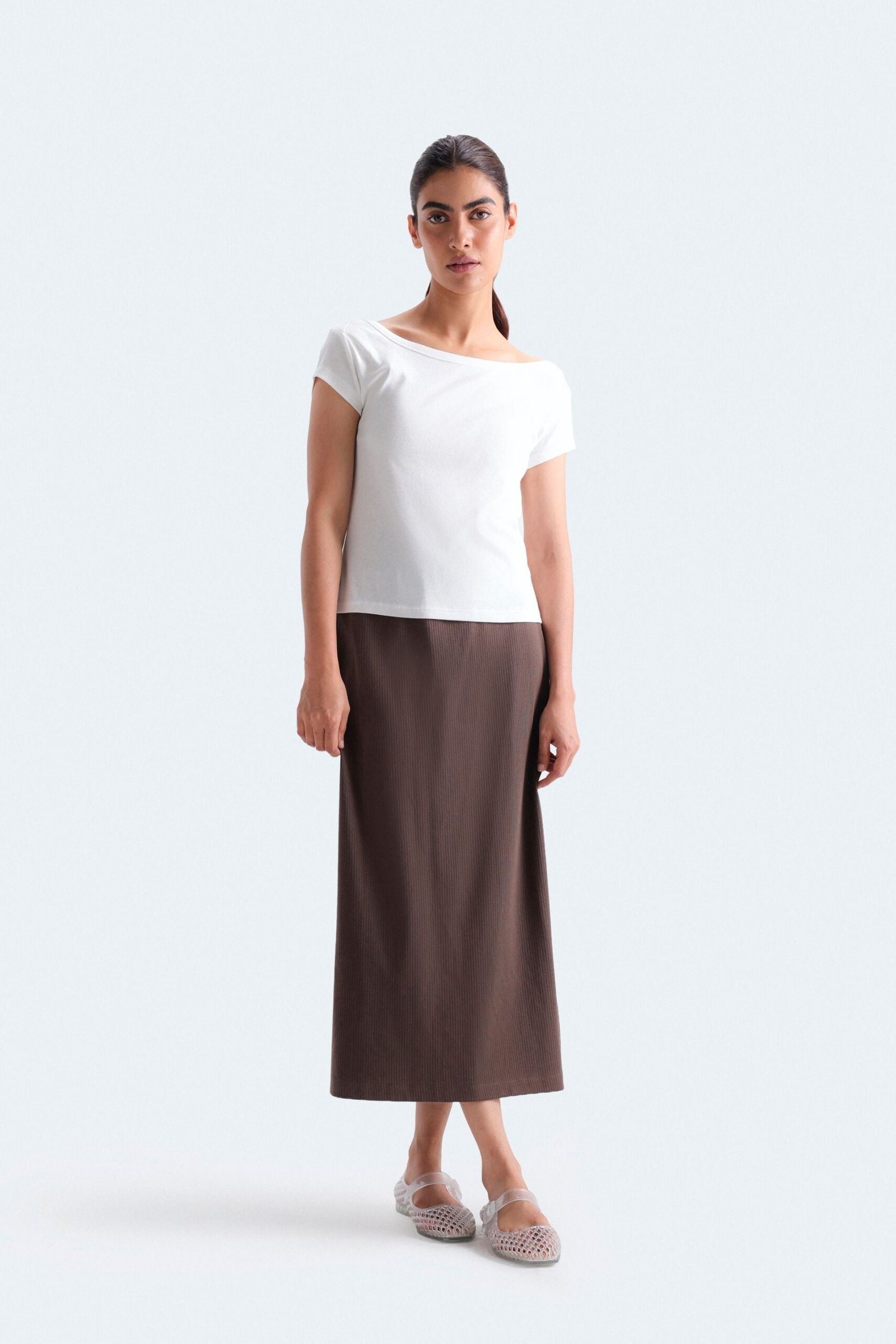 Ribbed Skirt With Side Slit - Image 7