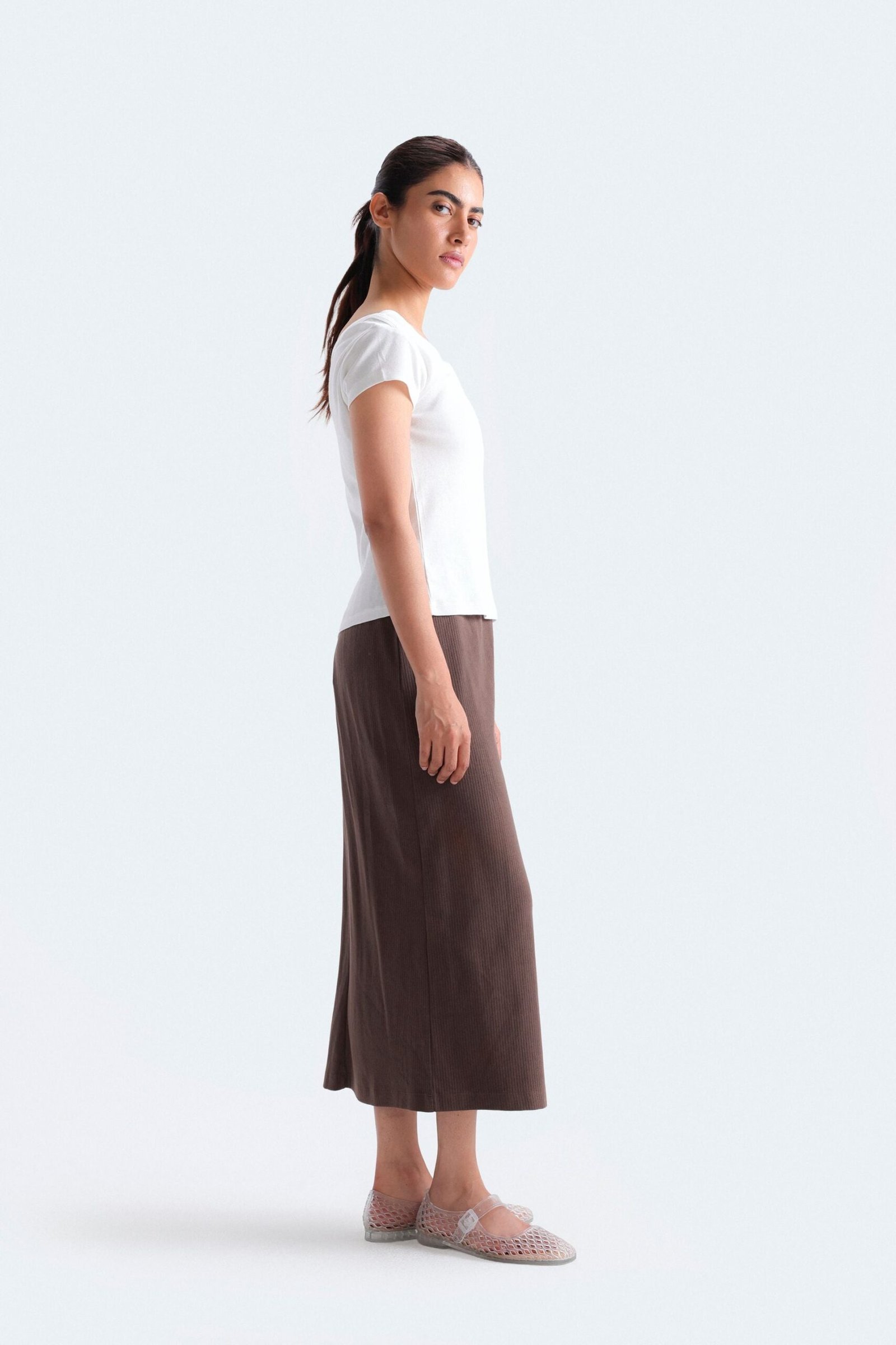 Ribbed Skirt With Side Slit - Image 8