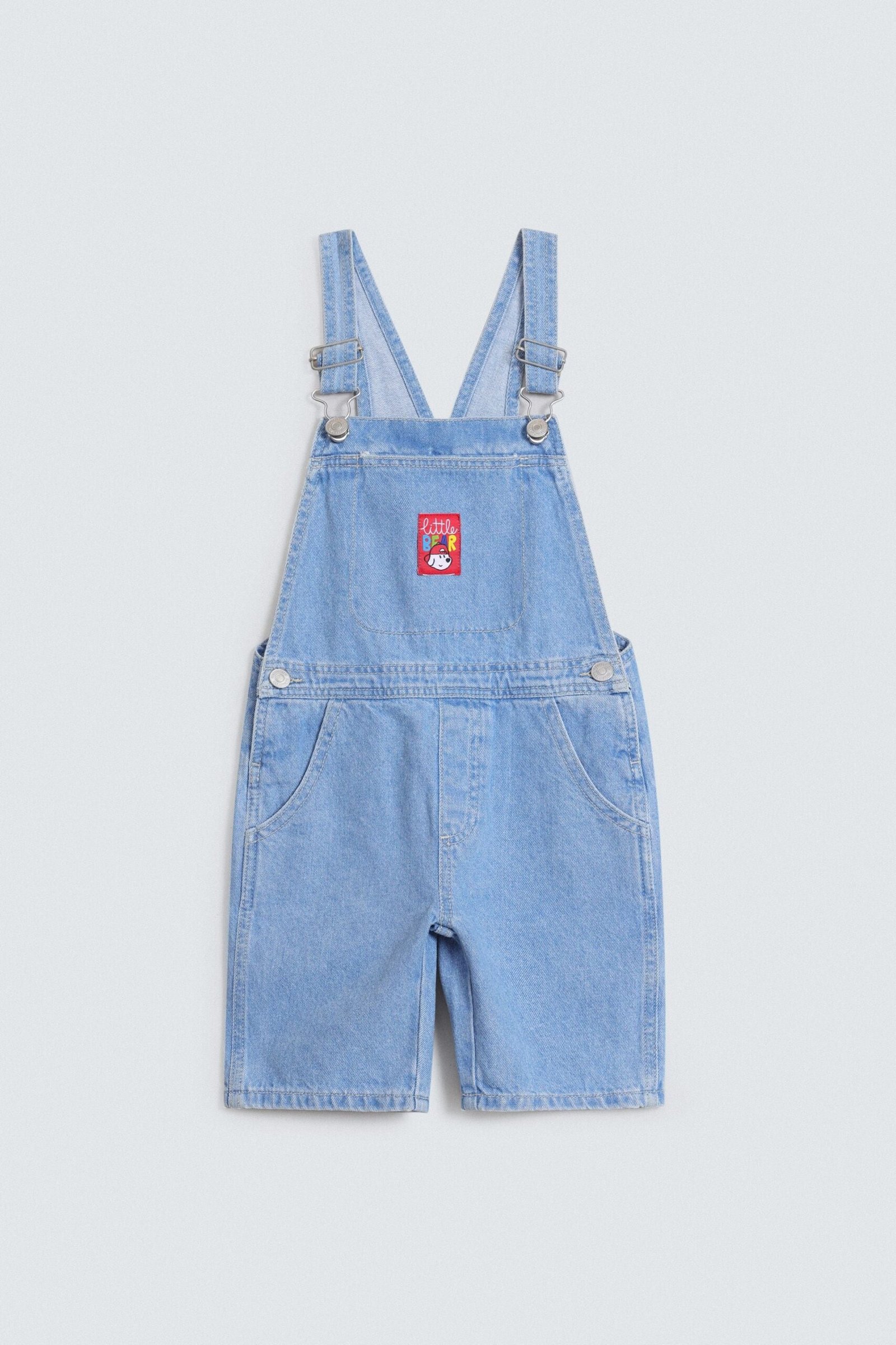 Denim Dungaree With Label Patch