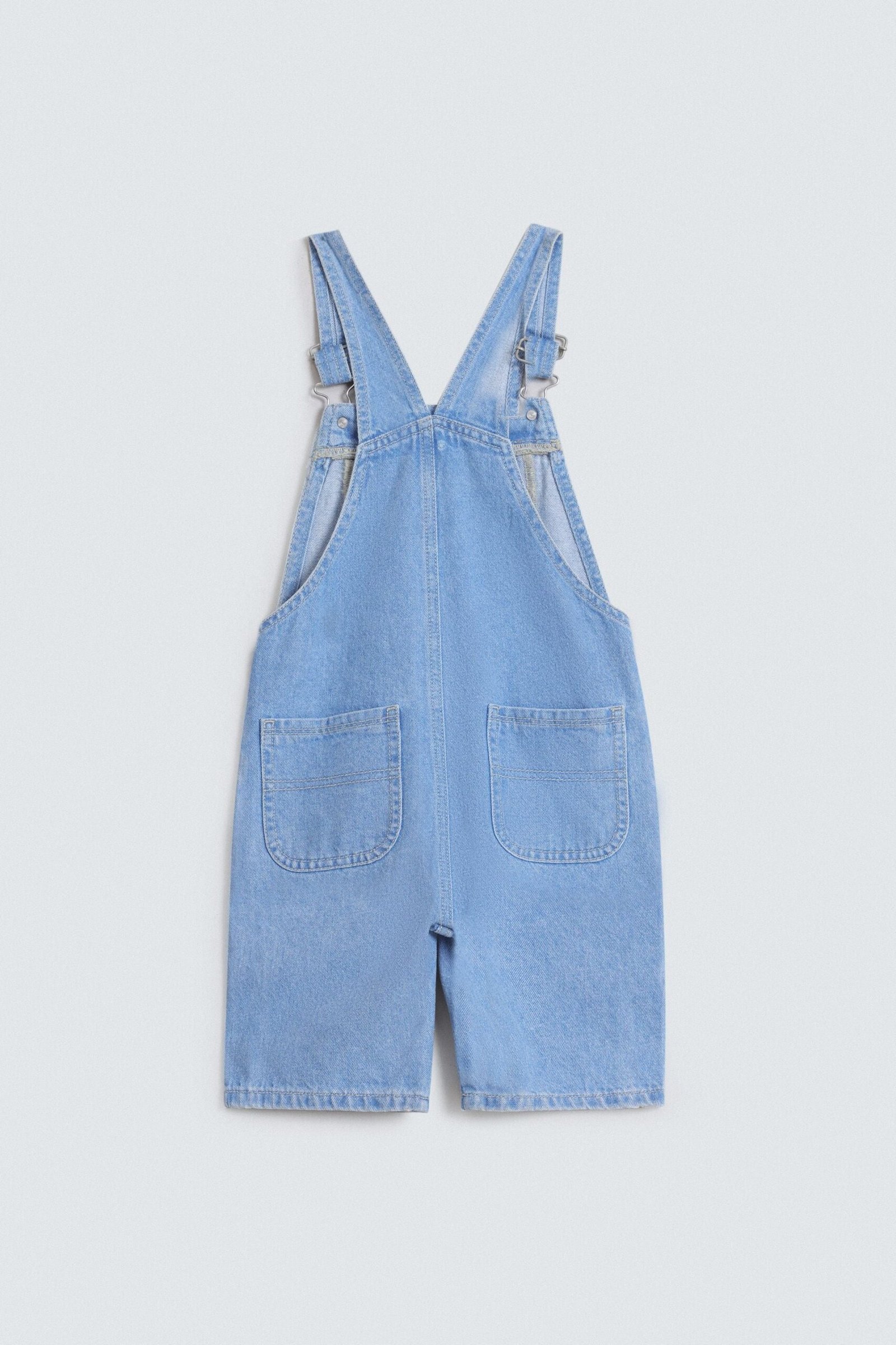 Denim Dungaree With Label Patch - Image 3