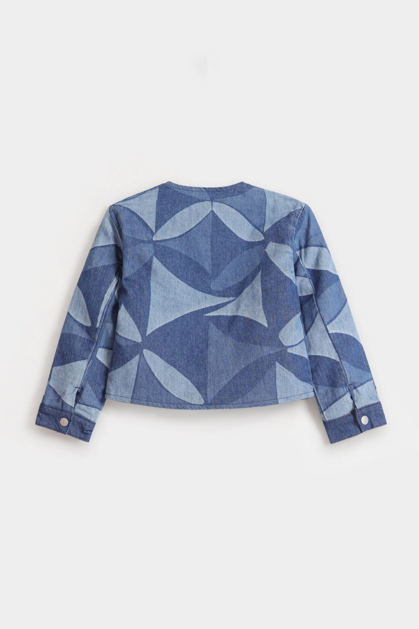 Geometric Print Denim Jacket - Image 3
