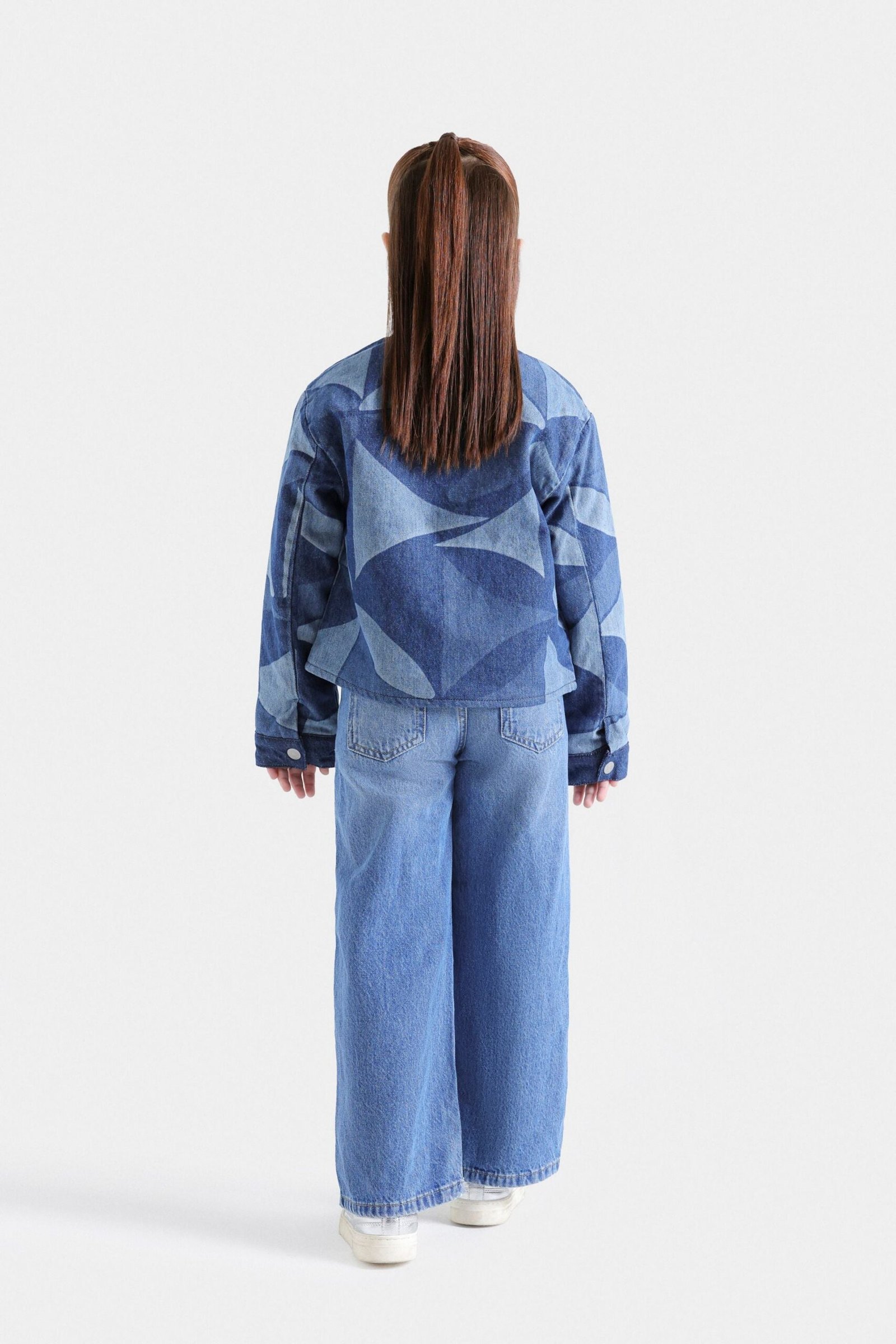 Geometric Print Denim Jacket - Image 6