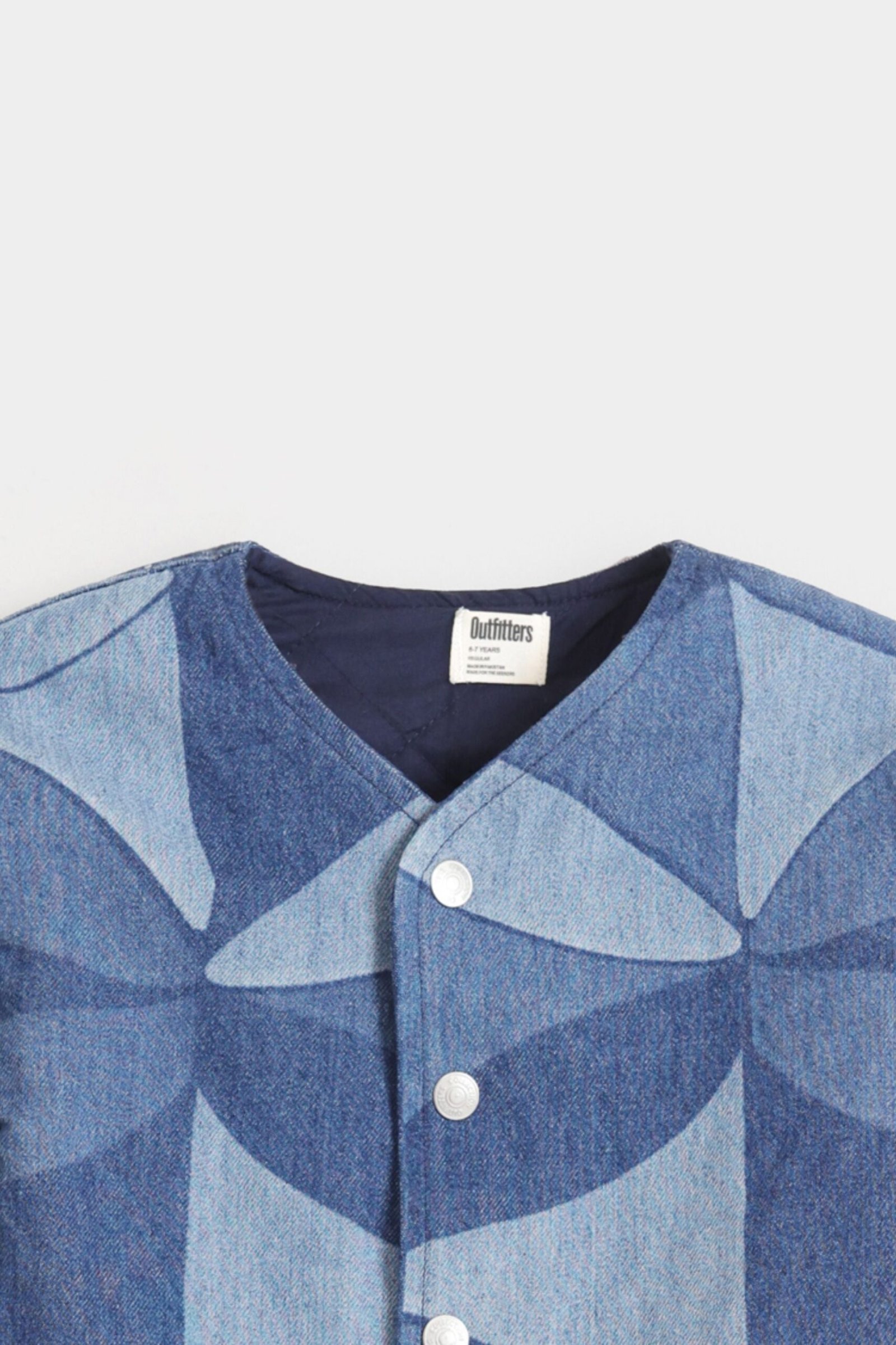 Geometric Print Denim Jacket - Image 2