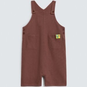 Textured Dungaree With Label Patch