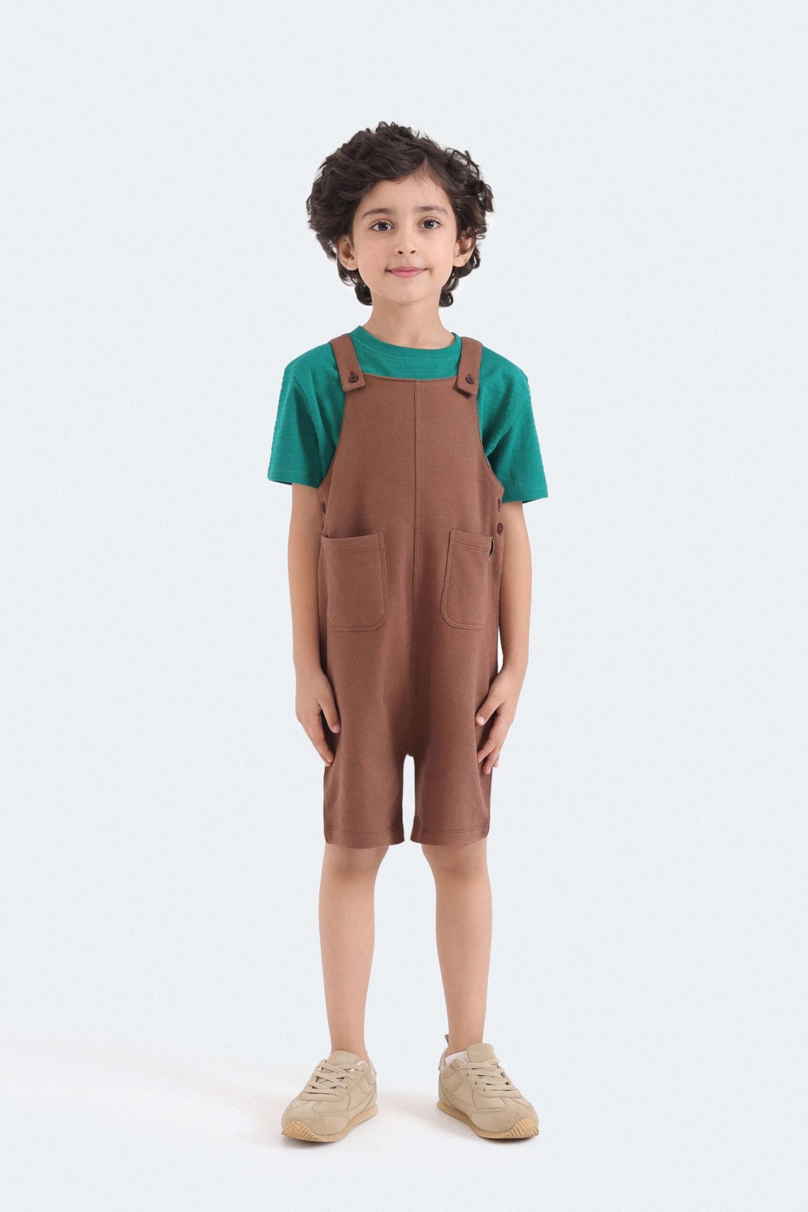 Textured Dungaree With Label Patch - Image 4