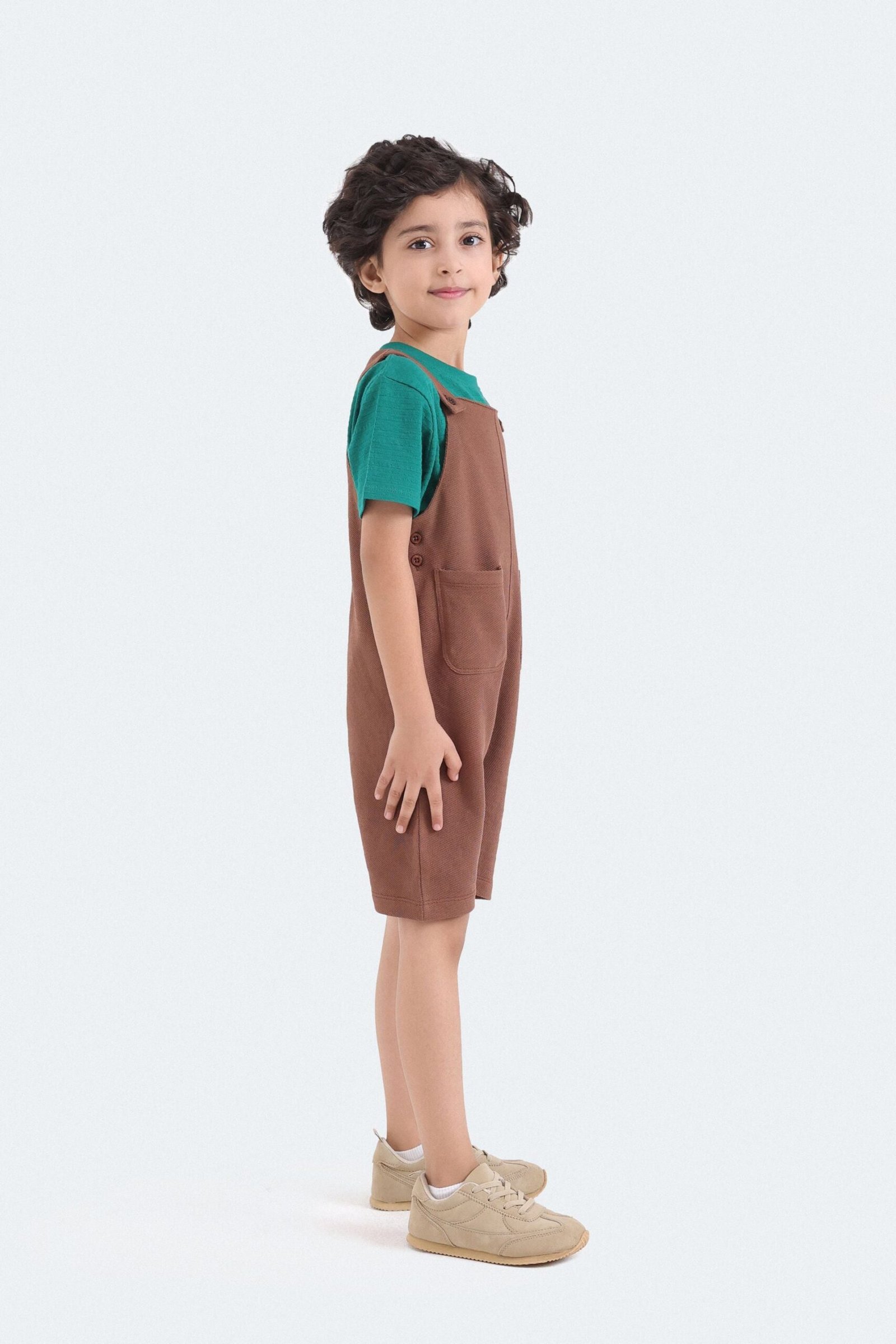 Textured Dungaree With Label Patch - Image 5