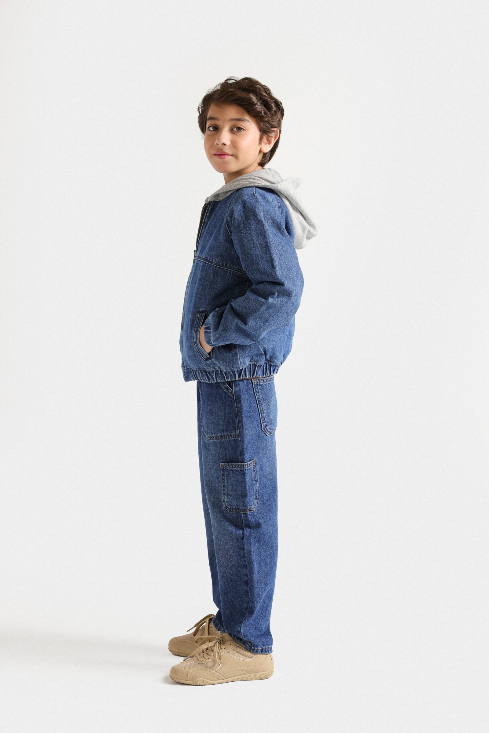 Denim Jacket With Hood - Image 5