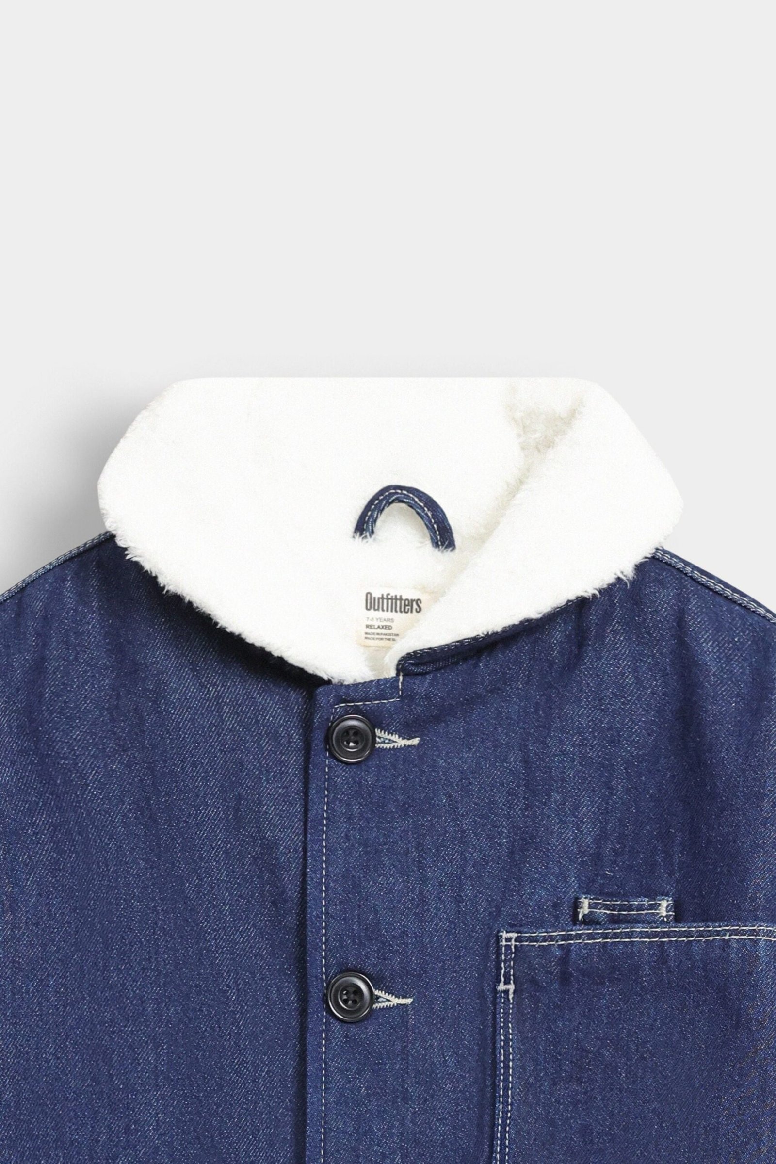 Denim Jacket With Sherpa Collar - Image 2