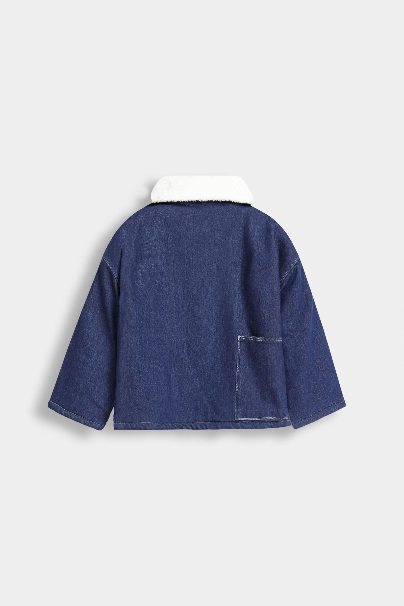 Denim Jacket With Sherpa Collar - Image 3