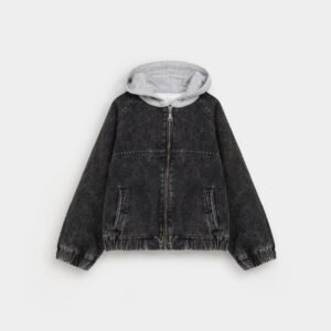 Denim Jacket With Hoodie