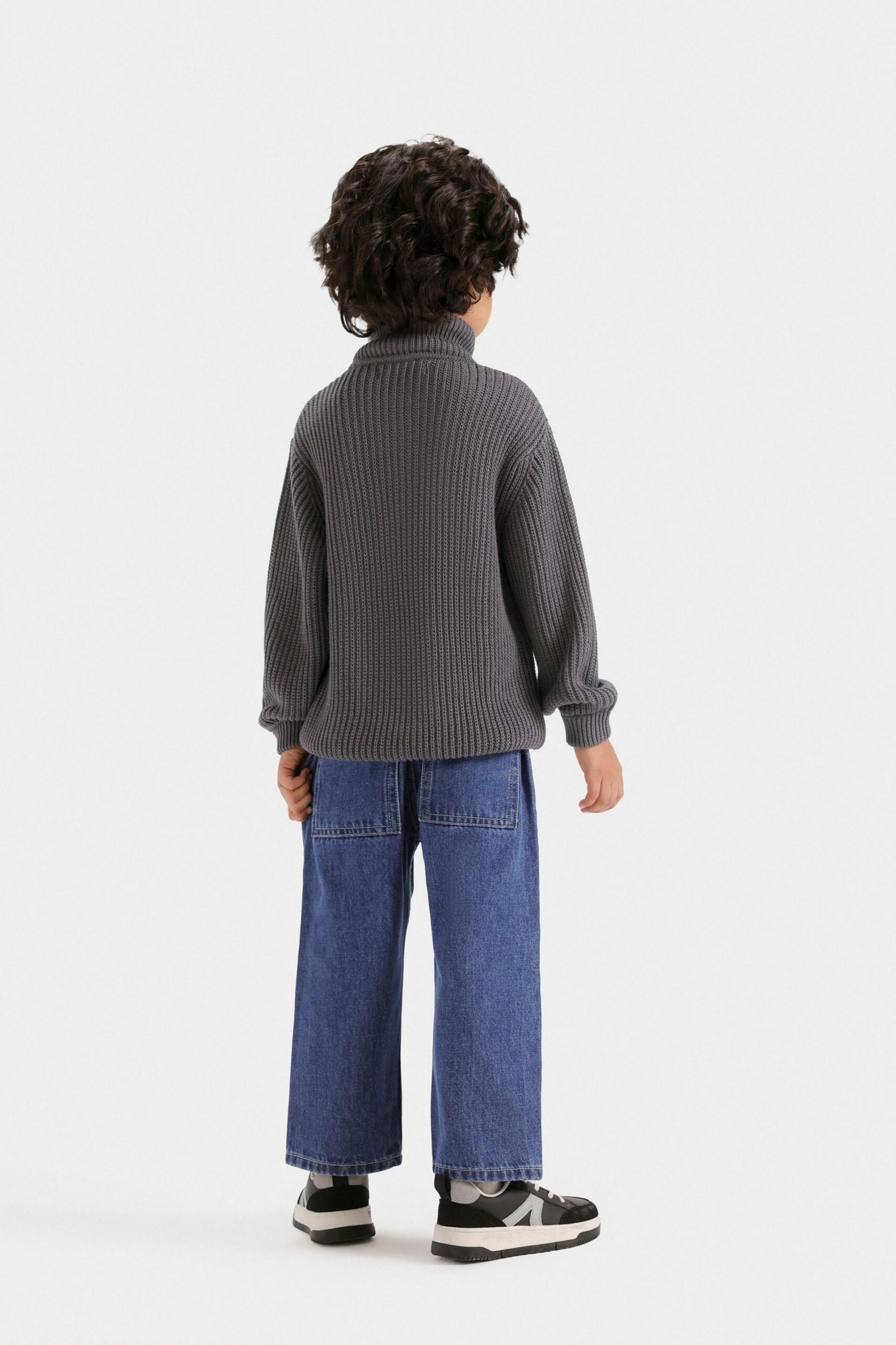 Quarter Zip-Up Sweater With Label Patch - Image 6