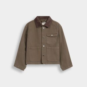 Twill Jacket with Corduroy Collar
