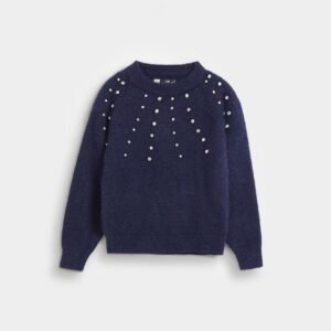 Embellished Mock Neck Sweater