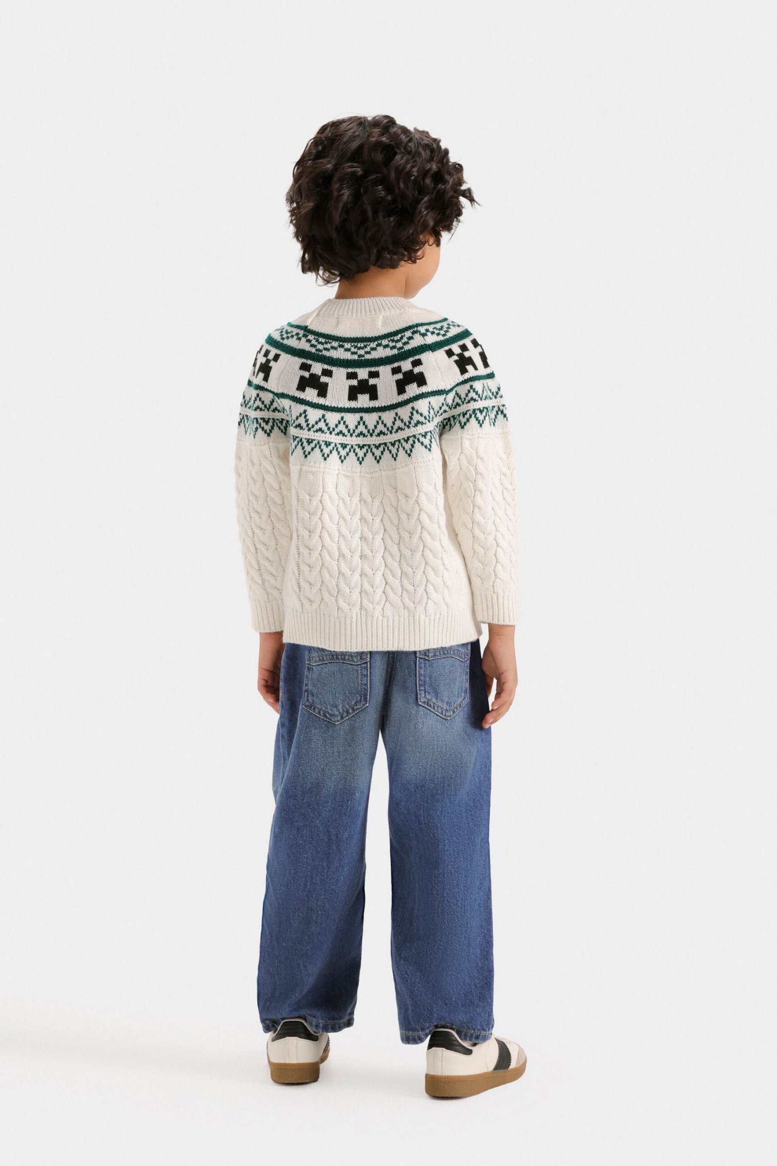Cable Knitted Jacquard Sweater - Image 6