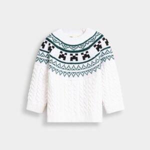 Cable Knitted Jacquard Sweater