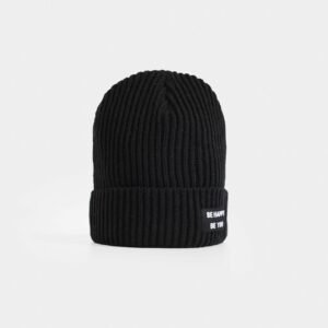 Ribbed Beanie With Label Patch