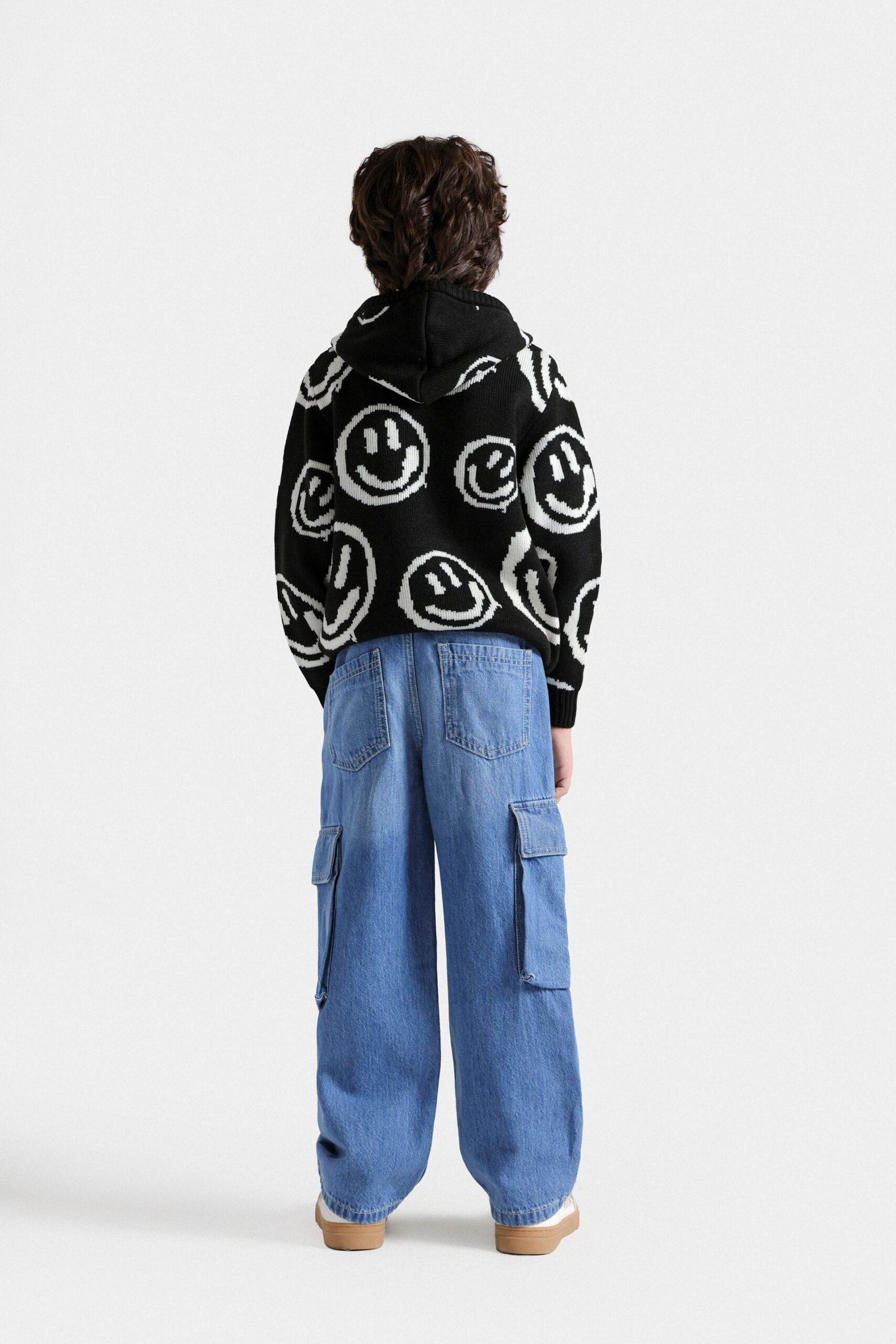 Smiley Jacquard Sweater With Hood - Image 6