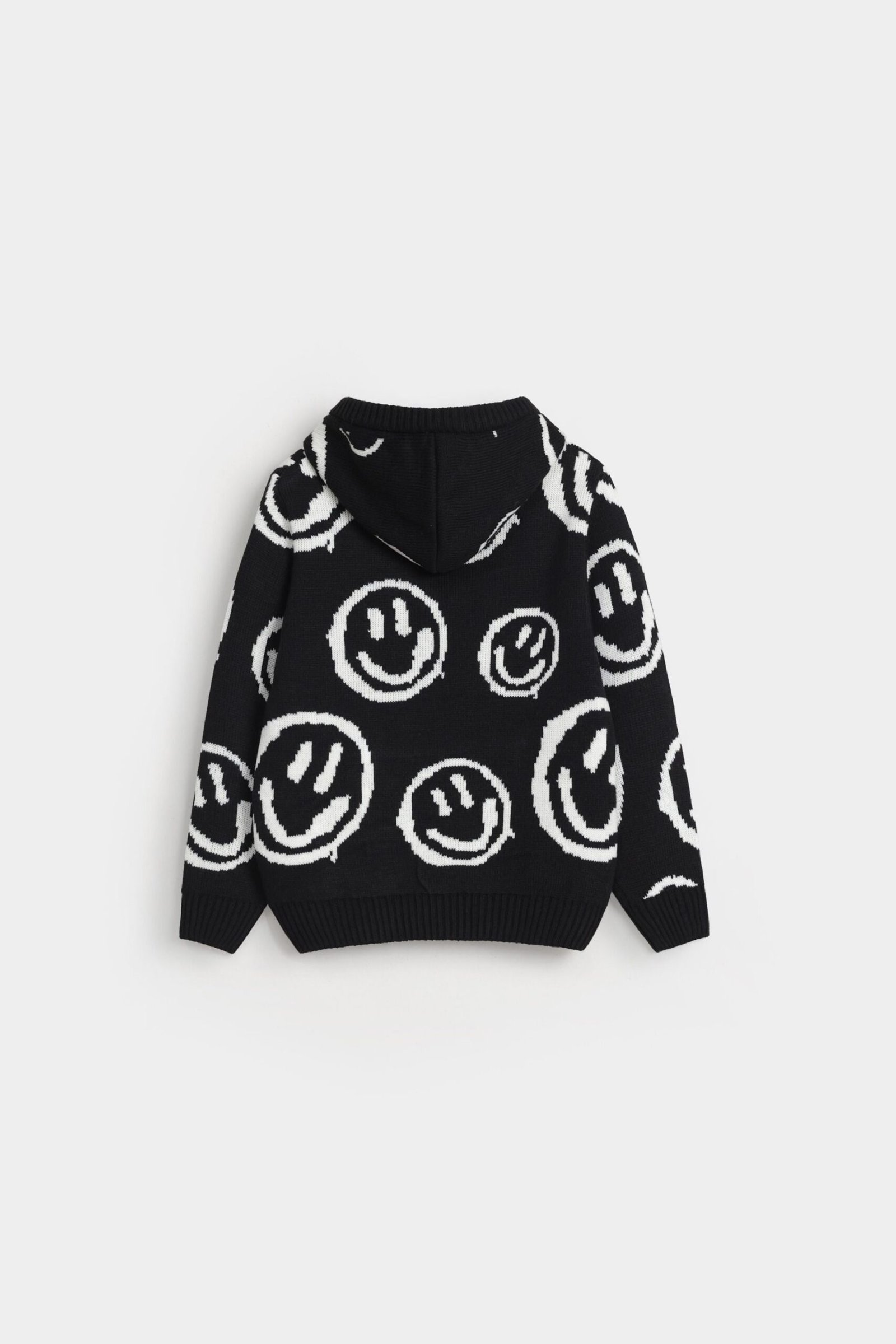 Smiley Jacquard Sweater With Hood - Image 3