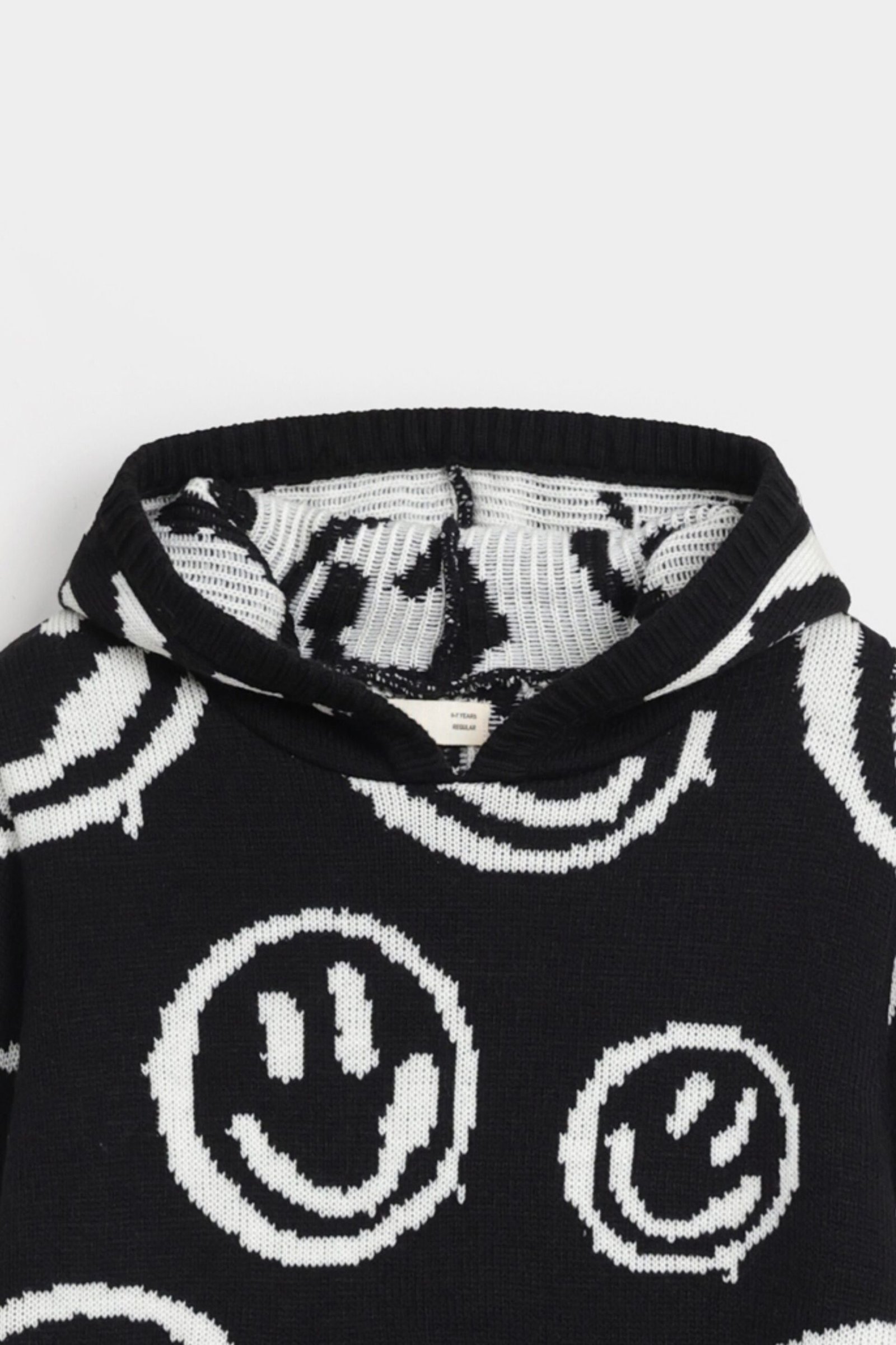 Smiley Jacquard Sweater With Hood - Image 2