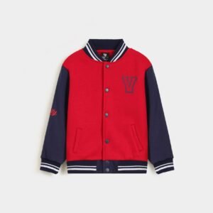 Contrast Sleeves Varsity Jacket