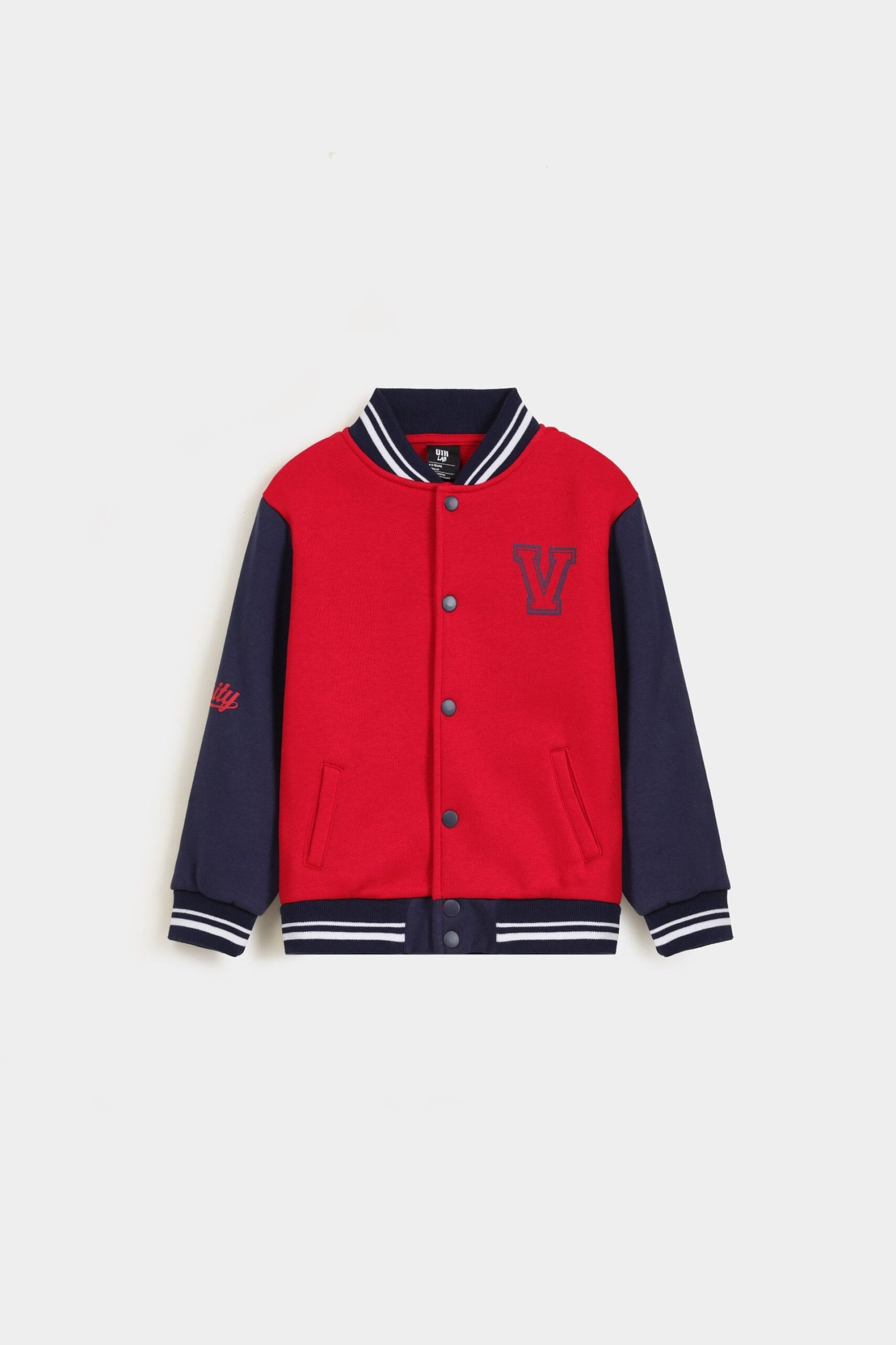 Contrast Sleeves Varsity Jacket
