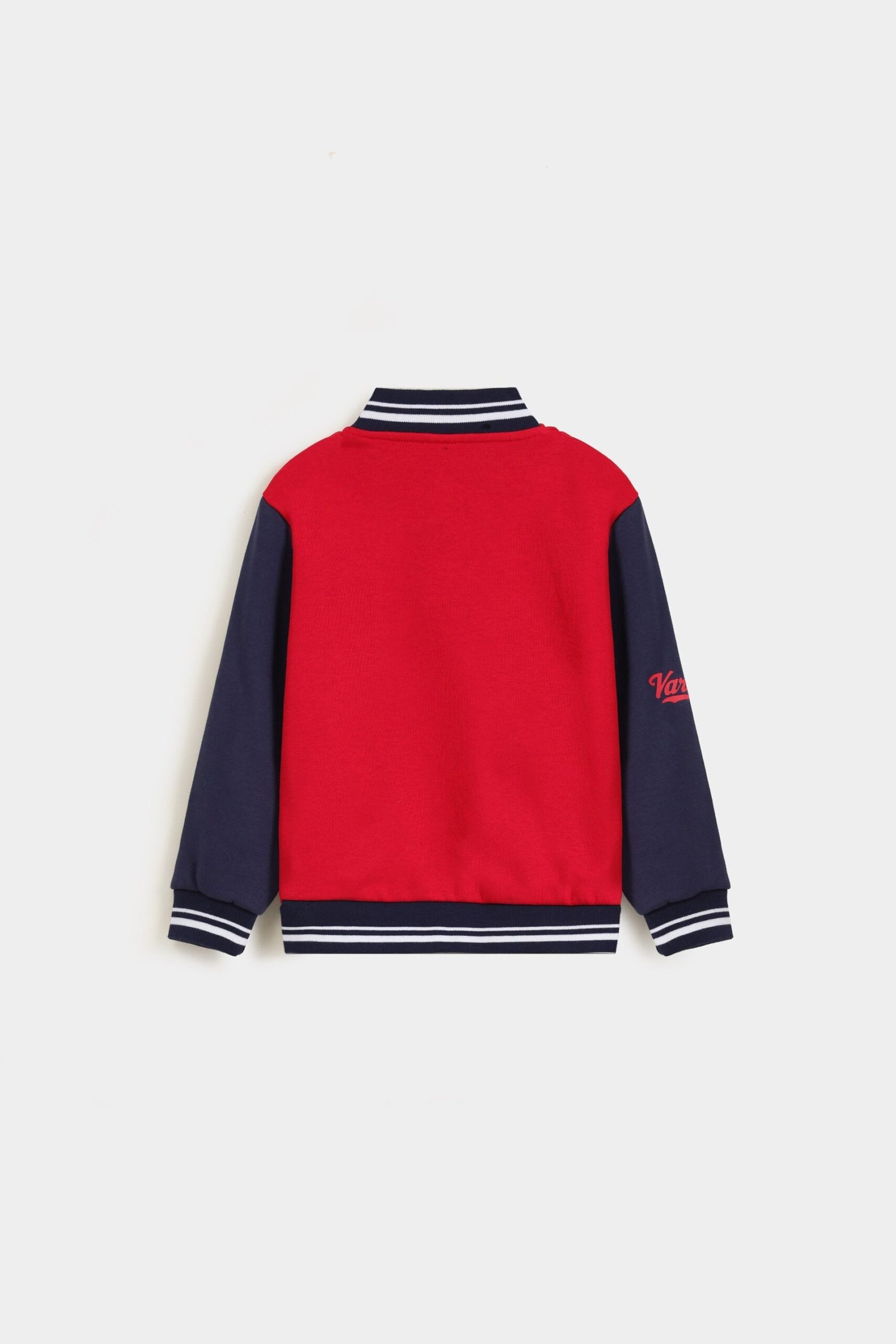 Contrast Sleeves Varsity Jacket - Image 3