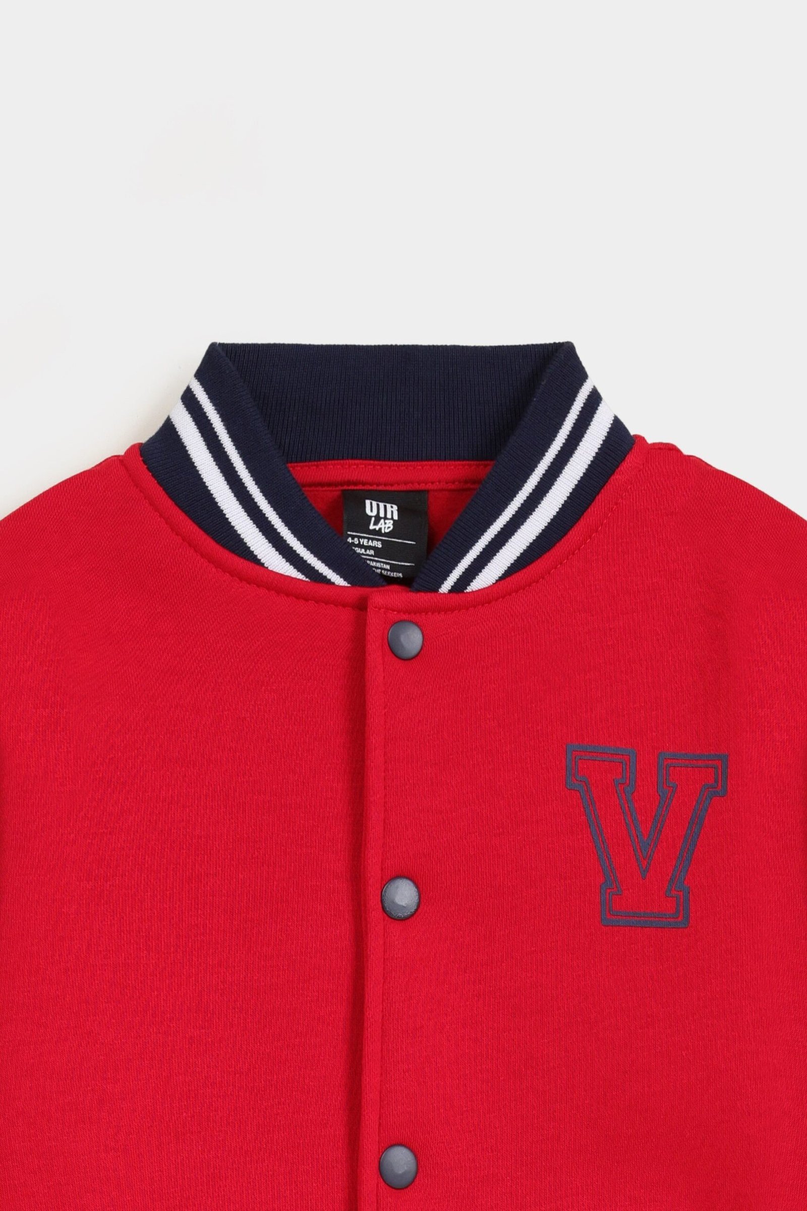 Contrast Sleeves Varsity Jacket - Image 2