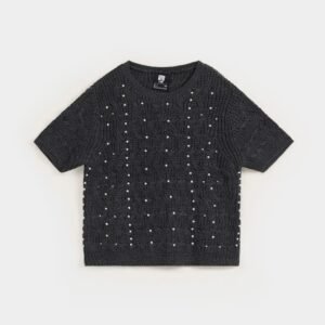 Embellished Sweater In Cable Knit