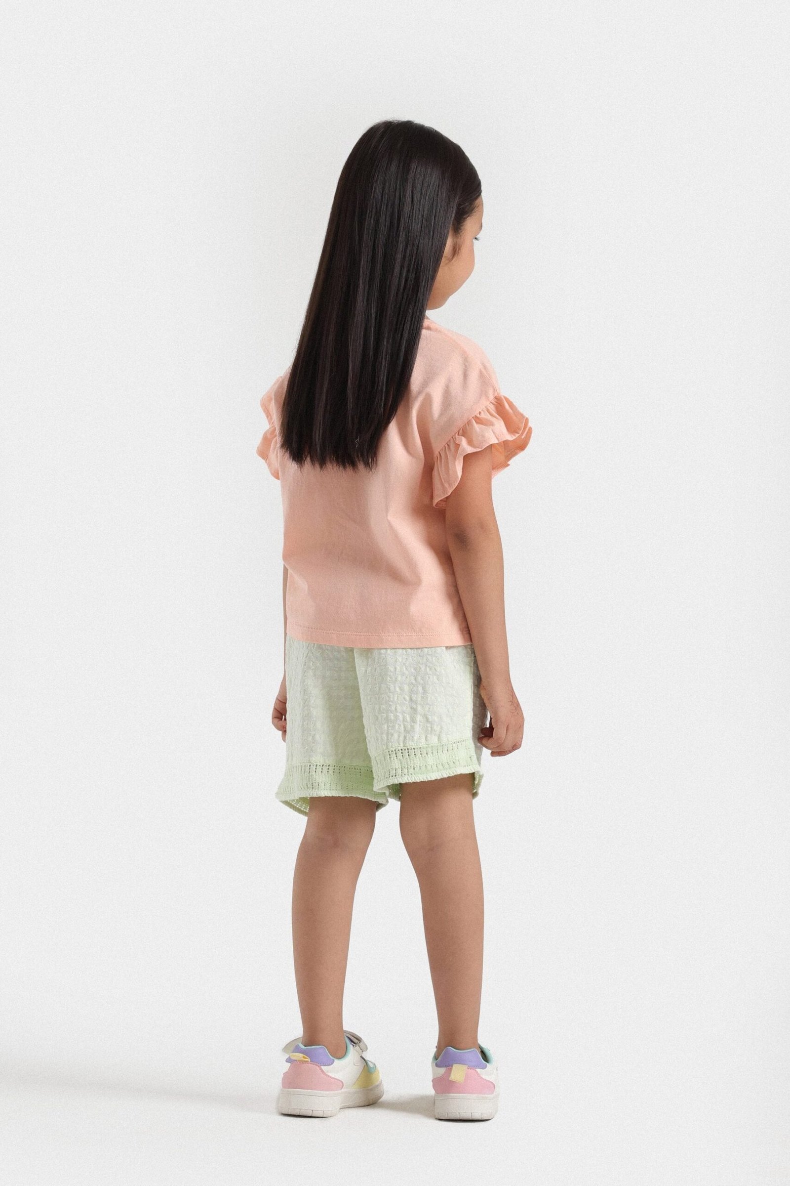Textured Shorts With Lace Detail - Image 6